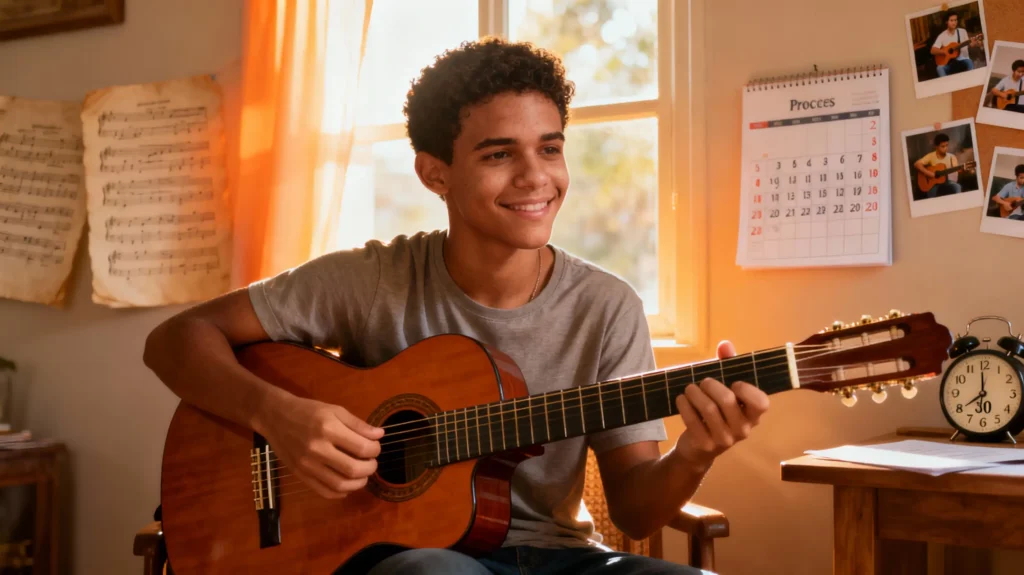 imagem para ilustrar postagem sob o tema Quanto tempo demora para aprender a tocar violão